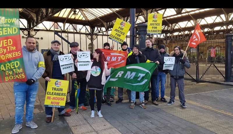 RMT Churchill cleaners strike, Hastings Station, 12th March