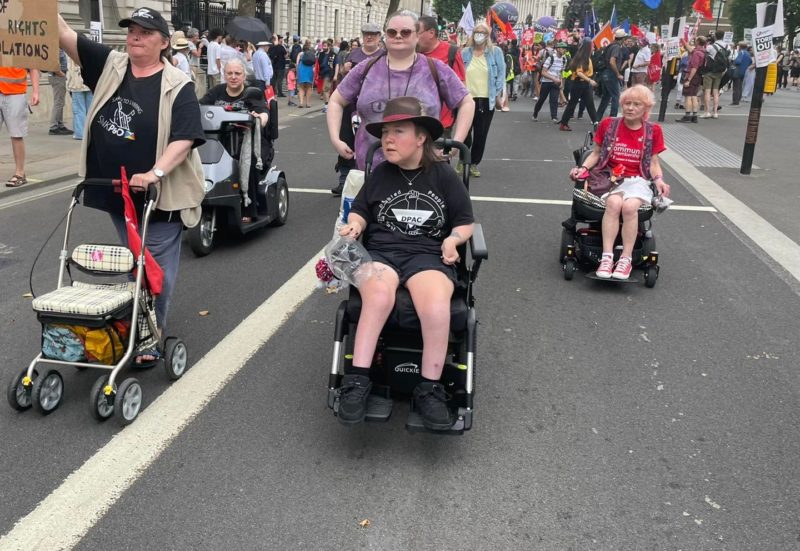 people with disability on march and rally June 18th Tuc